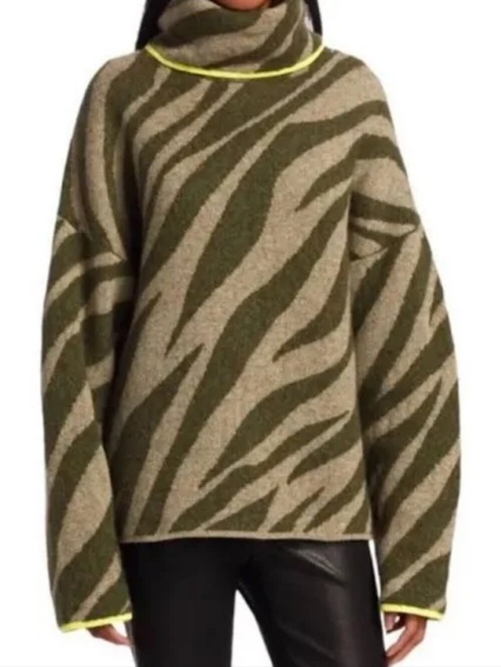 rag & bone Kiki zebra funnel neck sweater